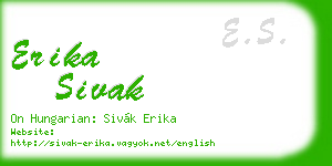 erika sivak business card